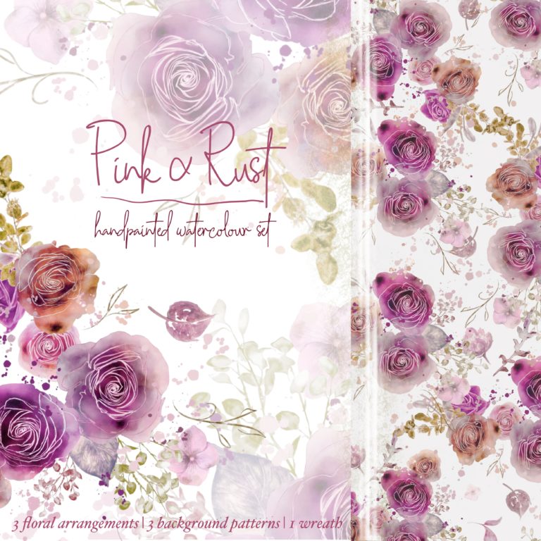 pink floral clipart