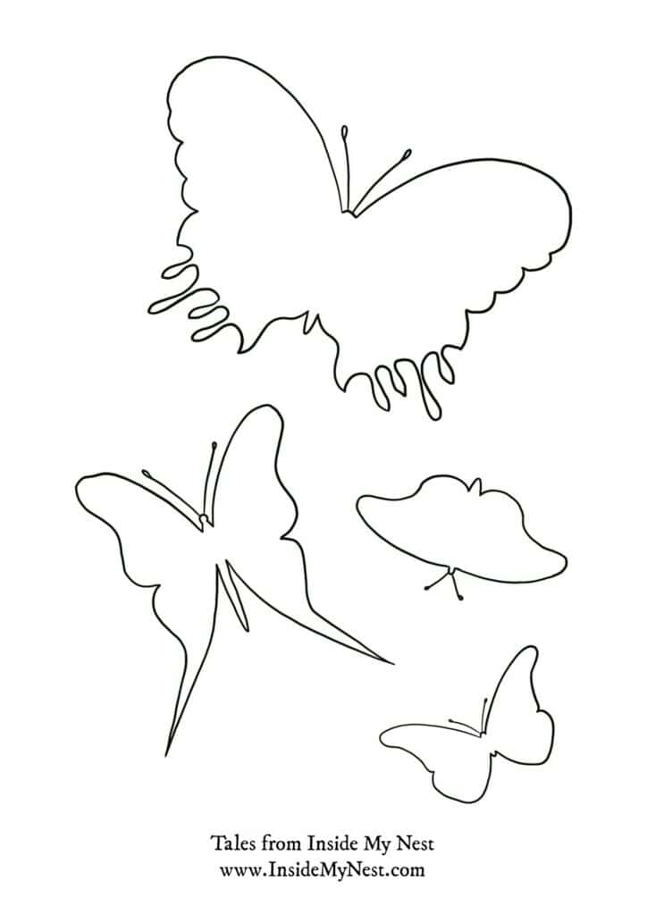 Butterfly Outline (4 Per Page)